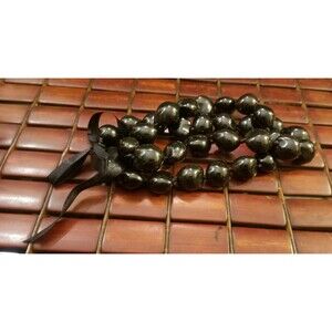 Vintage Hawaiian Kukui Nut Necklace Lei 36" Diameter